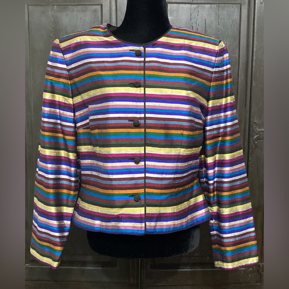 Maggy London Jackets & Blazers - Maggie London silk stripe jacket - size Medium